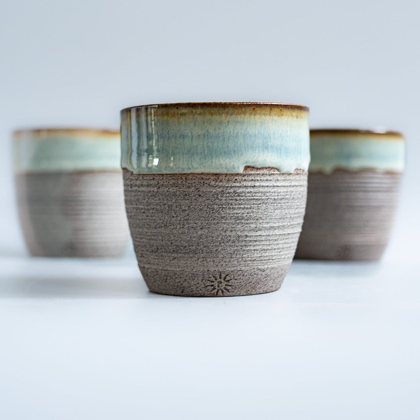 grey stoneware espresso cup, hand made, wheel thrown. coffee gift