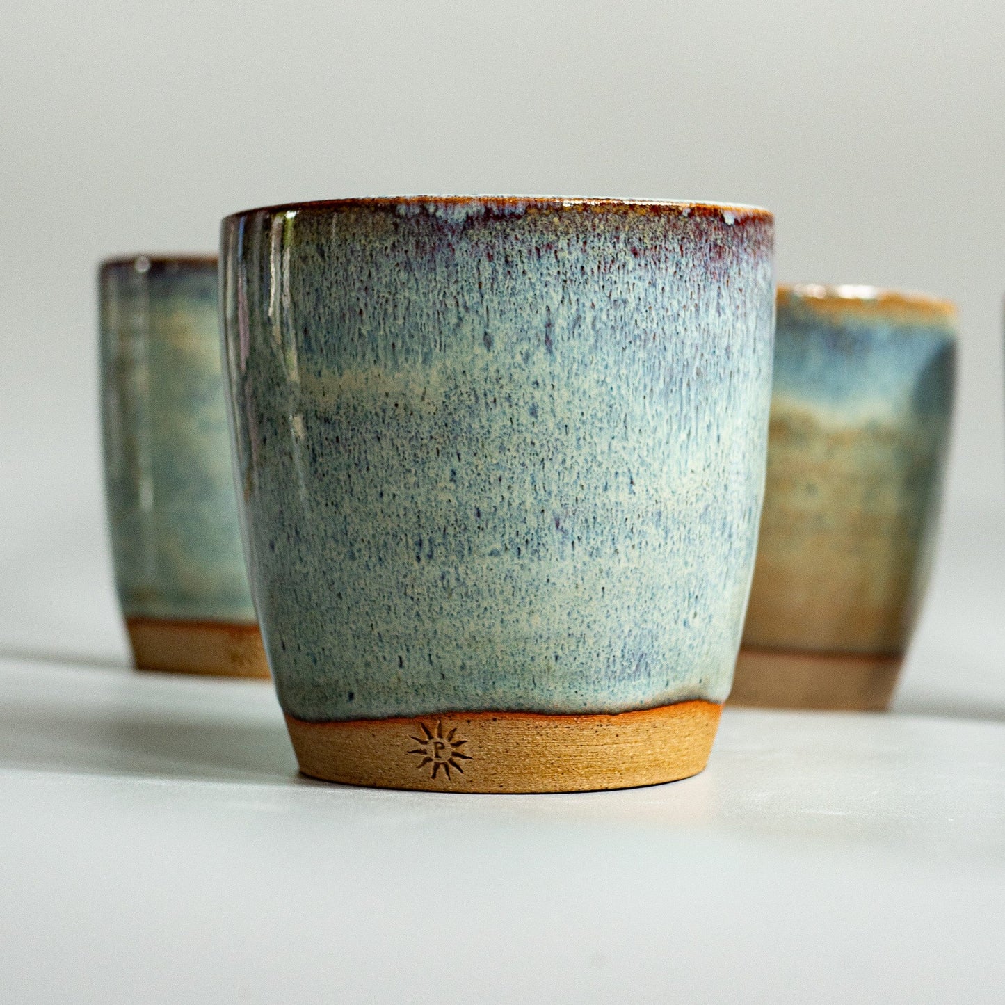 wheel thrown pottery tumbler, perfect gift for coffee lovers