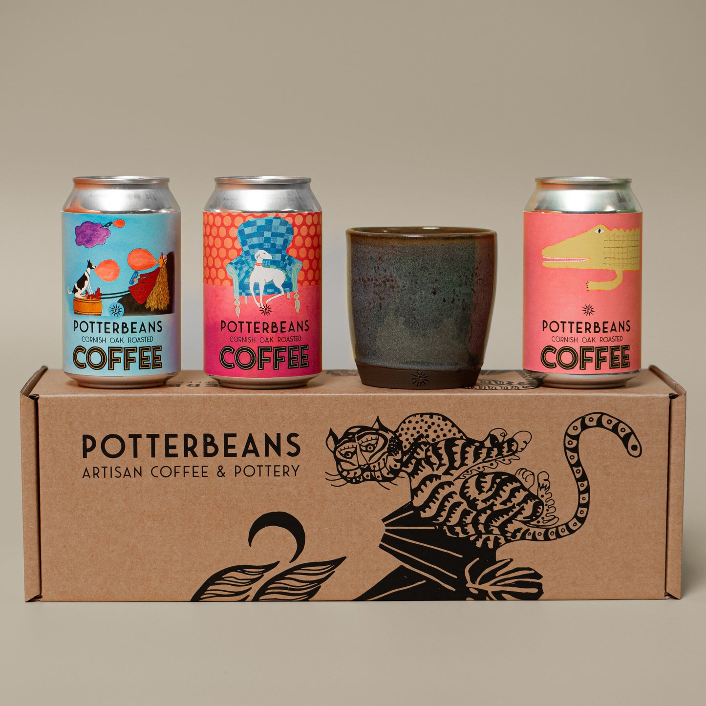 Build a Gift Box of Coffee Beans and Pottery Tumbler