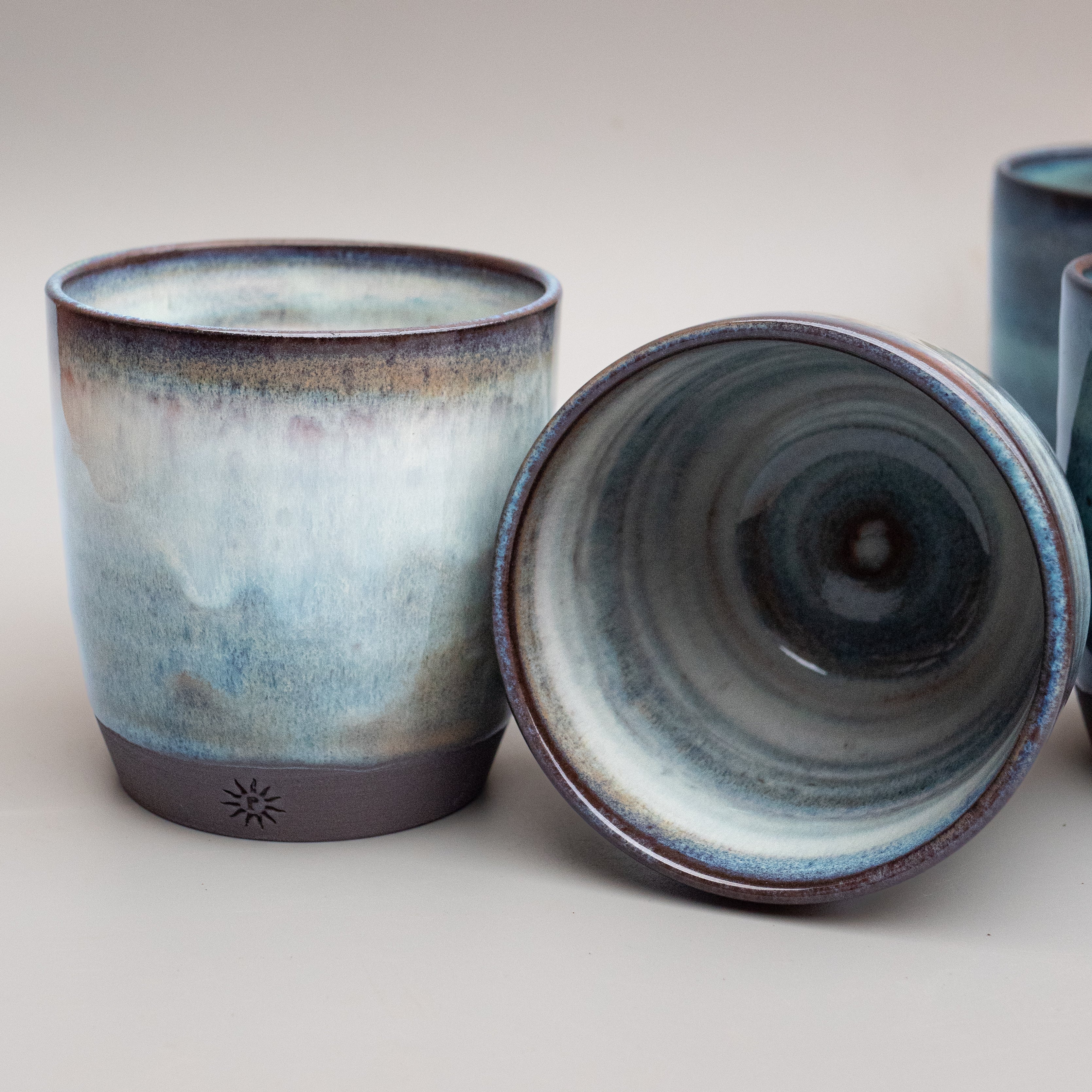 Coffee tumblers hand thrown pottery