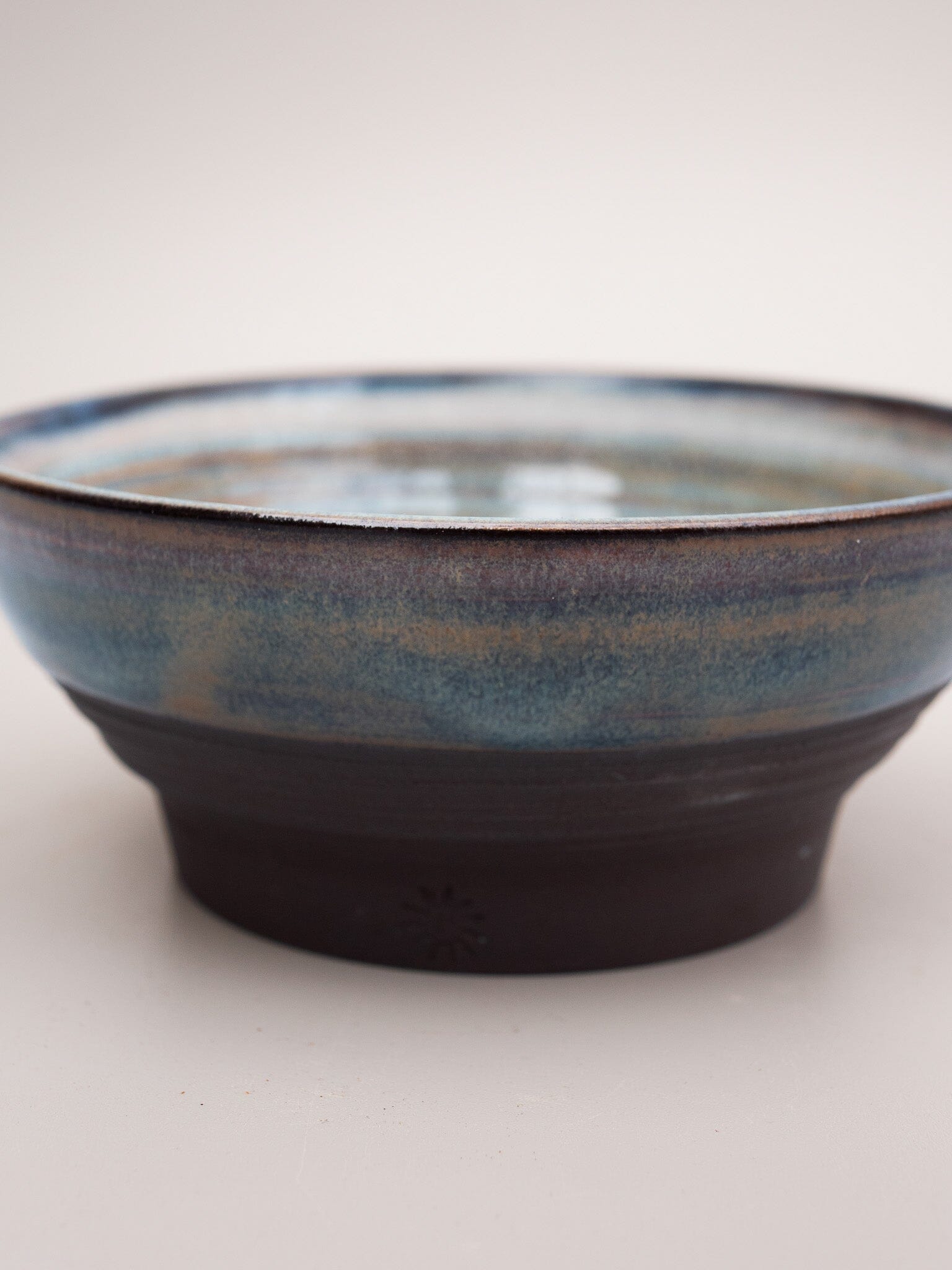 Noodle bowl, black stoneware clay, hand thrown.