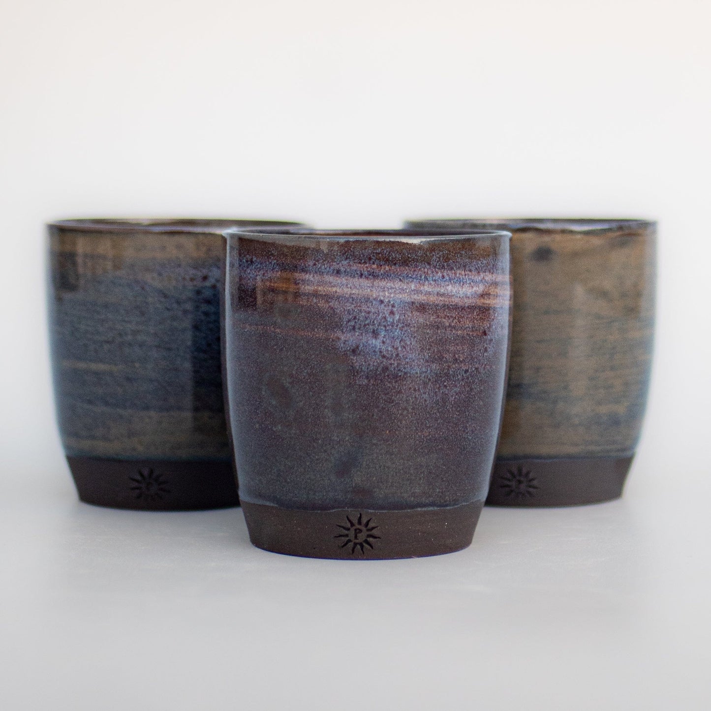 espresso hand thrown cup night waters glaze