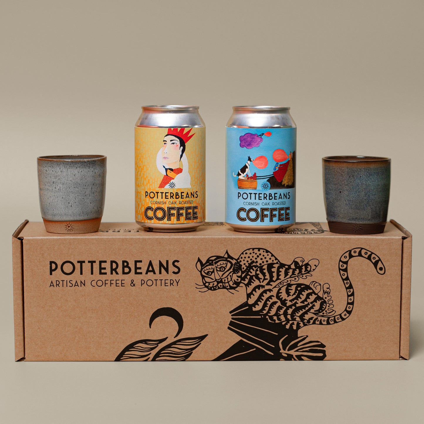 A speciality coffee and pottery gift box
