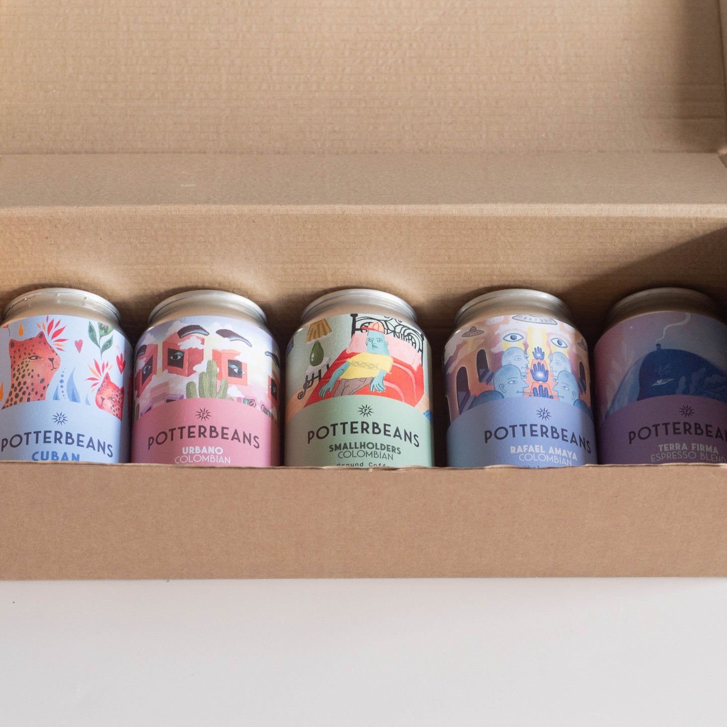 Gift Box of 5 Coffee Tins | speciality coffee gift